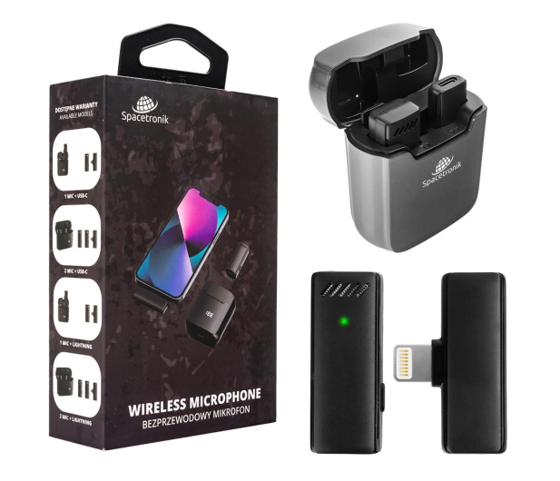 Spacetronik Mikrofon krawatowy bezprzewodowy SPU-WM11L Lightning - 1153948 - zdjęcie 10